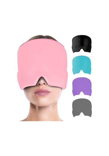 Novahub Baş Ağrısı Yatıştırıcı Şapka Tekrar Kullanılabilir Sıcak/soğuk Terapi Şapkası, Esnek Soğuk Jeller Baş Sargısı, Mavi Mavi