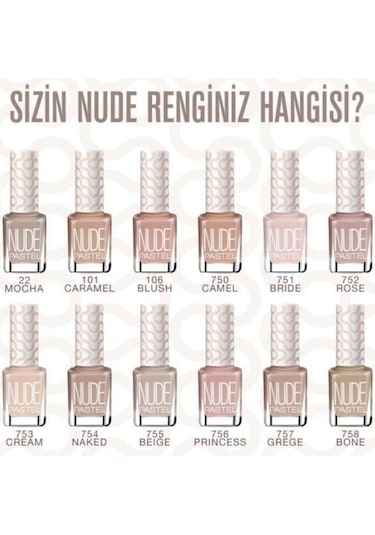 Pastel Oje Nude 4'lü 54.set 763-751-755-767