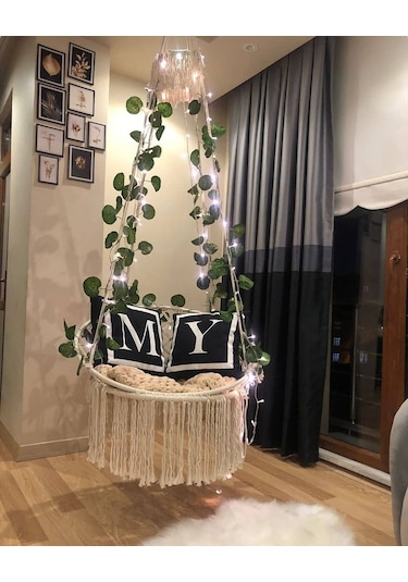 Aytekno16 Aslanbutik Pamuk İp Makrome Özel Örgü Salıncak Hamak