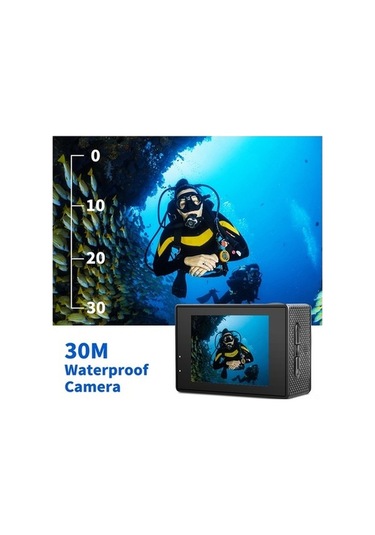 Ulzyvf 12mp Su Geçirmez Spor Kamera 30m 1080p Hd Geniş Açı Aksiyon Kamera Siyah Siyah