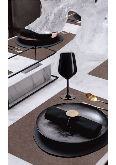 6'lı Kadife Dokulu Servis Peçetesi Vizon