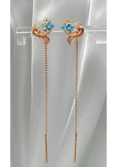 Sılver Whale Taşlı Uzun Zirkon Kuyruklu Gümüş Küpe 216920133 Altın