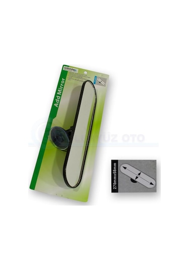 Oto Ayna İç İlave Dikiz Aynası Panoramik Vantuzlu Üniversal 27cm Siyah Sy-214