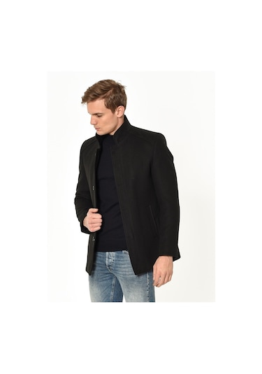Plt8327 Dewberry Erkek Palto-Siyah