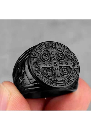 Siyah Yüksek Kaliteli Katolik Patron İç İçe Yüzük Erkek Kadın 316l Paslanmaz Çelik Hip Hop Punk Takı Erkek İçin 7 Siyah Siyah Yüksek Kaliteli Katolik Patron İç İçe Yüzük Erkek Kadın 316l Paslanmaz Çelik Hip Hop Punk Takı Erkek İçin 7 Siyah