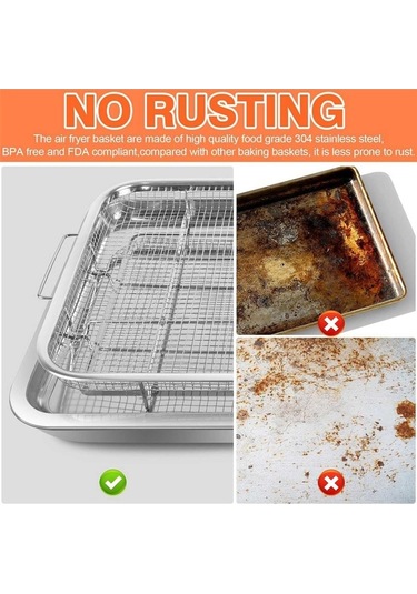 Ulzyvf Paslanmaz Çelik Fritöz Sepeti, Hava Fırını Aksesuarları Uf Gümüş Gümüş