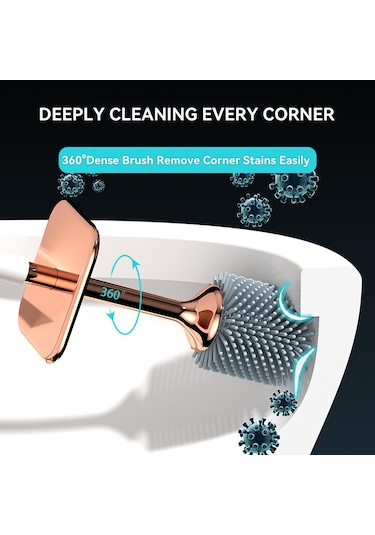 Siyah Tuvalet Fırçası Ve Tutacağı, Ergonomik Uzun Saplı Zarif Klozet Fırça Seti, Dekor Temizleme Aksesuarları, Dayanıklı, Derin Temizlik