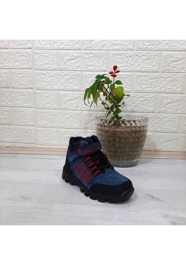 Black Sea 542 Mavi-kırmızı Kürklü Fermuarlı Cırtlı Erkek Çocuk Bot 001