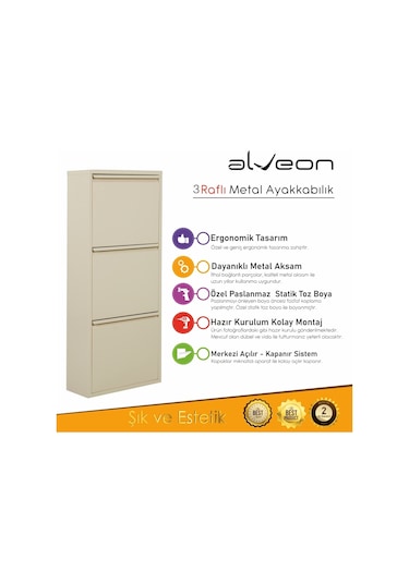 Alv-103 Alveon Metal Ayakkabılık Krem
