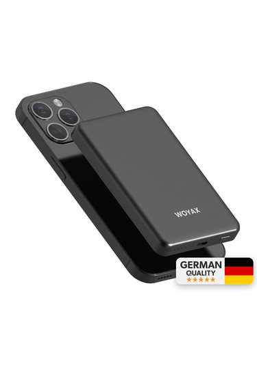 Woyax Magsafe Powerbank 5000 Mah Qı2 Siyah Renk 20w Hızlı Taşınabilir Şarj Cihazı Siyah