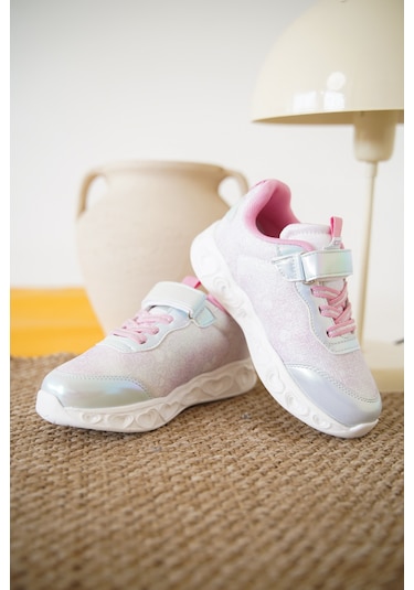 Yuki Cırtlı Kız Çocuk Sneaker Spor Ayakkabı Gümüş