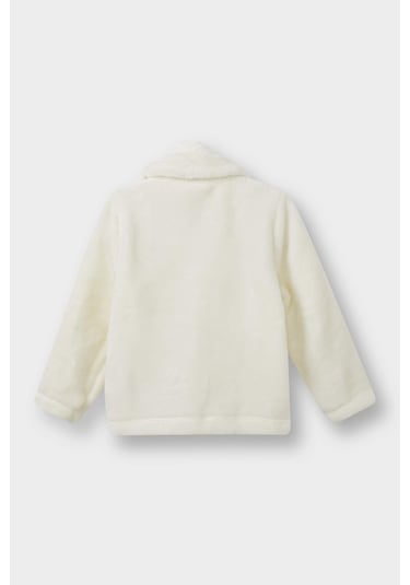 Defacto Kız Bebek Bebe Yaka Düğmeli Pelüş Hırka E8772a525auer233 Ekru