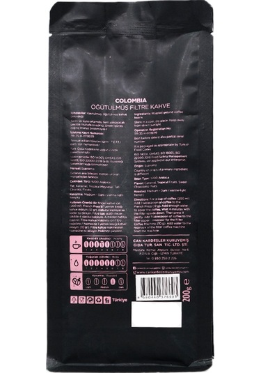 Colombia Öğütülmüş Filtre Kahve 1000 G Filtre