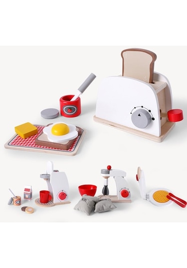 Çocuk Oyun Evi Mutfak Oyuncak Seti Ahşap Çocuk Sofra Takımı