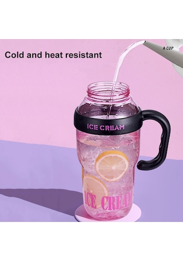 Cbtx 1200 Ml Büyük Kapasiteli Şanslı Göbek Fincan El Taşınabilir Saman Bardak Çay Drenajlı Lale Kahve