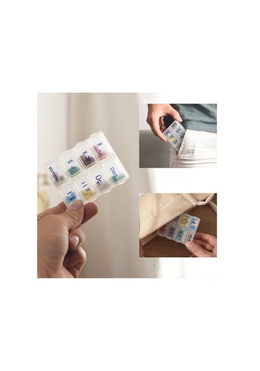 Yeiuyi7 Bir Haftalık Hap Kutusu Tablet Ayırıcı 3 Set Beyaz