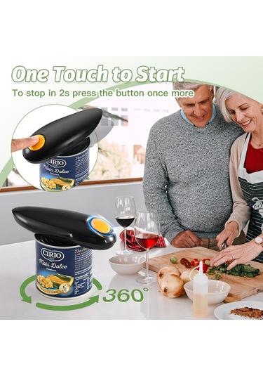 Tenfowee Otomatik Kutu Açıcı Ve Sekiz Şekilli Kutu Açıcı Seti Pil Dahil Değil Siyah