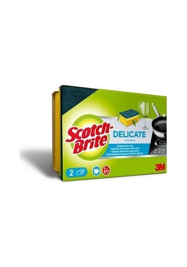 3M Scotch-Brite Delicate Scrub Sponge 2'li