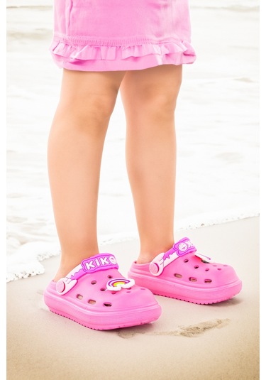 Kiko Kids Twg 755-1 Plaj Havuz Eva Kız Çocuk Terlik Pembe