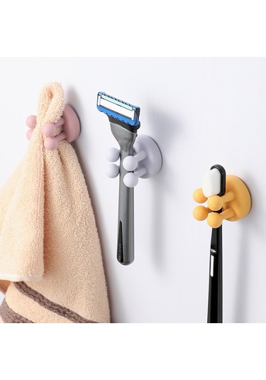 Monyee Güçlü Silikon Yapışkan Duvar Kanca - Delme Yok, Sabit Tutar - Beyaz, 3 Adet Beyaz