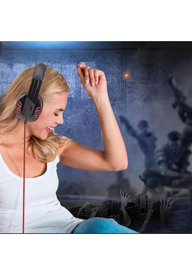 Vkemall Mavi Kafaüstü Kulaklık, Kulaklık Bağlantısı, Ps4/xbox/dizüstü Bilgisayar/pc Oyunları İçin Uygun