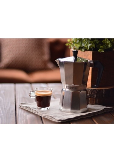 Taşev T0836  Palazzo Moka Pot 6 Fincan Gümüş