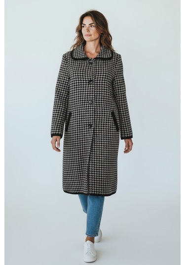 Kadın Önü Düğmelicepli Kalın Triko Hırka Vizon