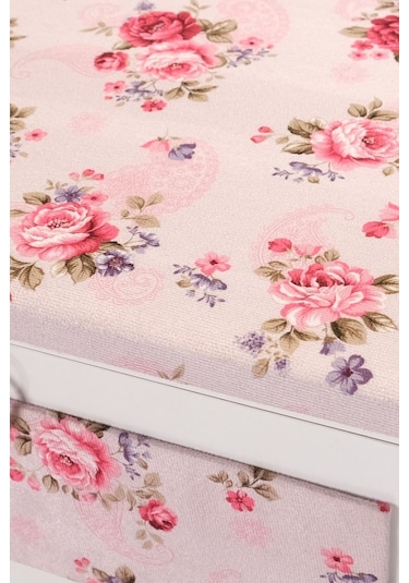 Mistik Home Rose Katlanır Dolaplı Ütü Masası Beyaz Gövde, Pembe Çiçek Desenli Beyaz/pembe