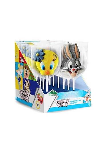Relkon Lisanslı Looney Tunes Marshmallow Lolipop 12 x 45 G