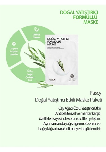 Fascy Doğal Çay Ağacı Özlü Yatıştırıcı Maske 23 G
