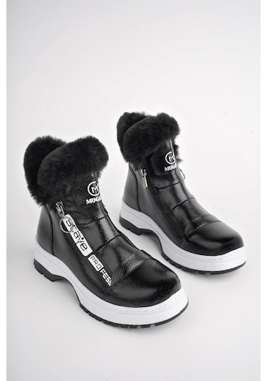 Muggo Bubble Garantili Kaymaz Taban İçi Kürklü Yandan Fermuarlı Çocuk Bot Siyah Muggo Bubble Garantili Kaymaz Taban İçi Kürklü Yandan Fermuarlı Çocuk Bot Siyah