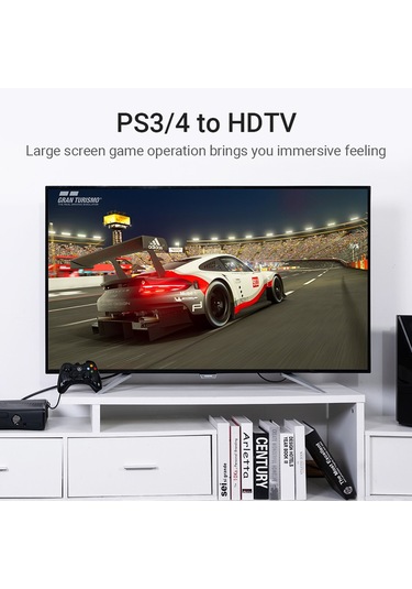 Springsun Vention Aarbg 90 Derece Hdmı 2.0 Dik Açı Kablosu 4k&3d Dijital Hd Kablo Tv Ps3/4 Ayırıcı Video Ses 1,5 M İçin Yedek