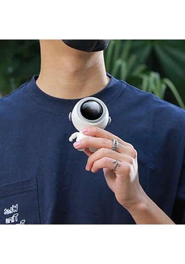 Jian Fan Usb Fan Kordonu Elde Taşınabiler Mini Yapraksız Astronot Fan - Siyah