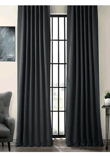 Devrim Olivya Tekstil Lüks 1. Sınıf Özel Dikim Antrasit Blackout Işık Geçirmez Fon Perde Ekstraforlu Blackout Model 3 Antrasit