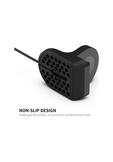 Samsung Galaxy Uyumlu Watch6 / Watch6 Classic / Watch5 / Watch5 Pro İçin Junsunmay Silikon Şarj Standı Kaymaz Taban Siyah