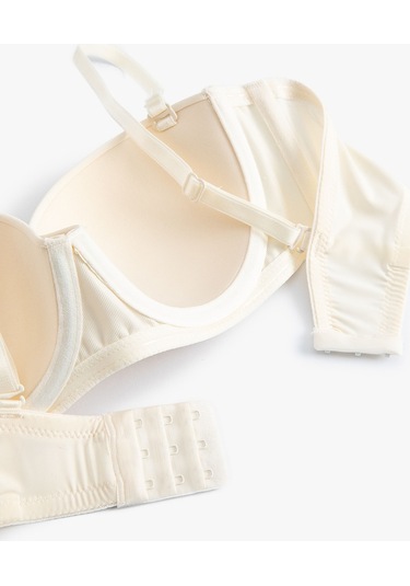 Koton Dolgusuz Balenli Sütyen Straplez Kaplı Ekru 4slk10001mk 4SLK10001MK002 Ekru