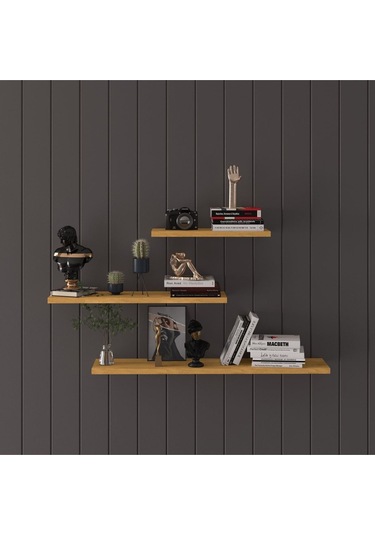 Modern Organizer Düzenleyici Dekoratif Kitaplık Banyo Mutfak 3'lü Duvarrafı Petra