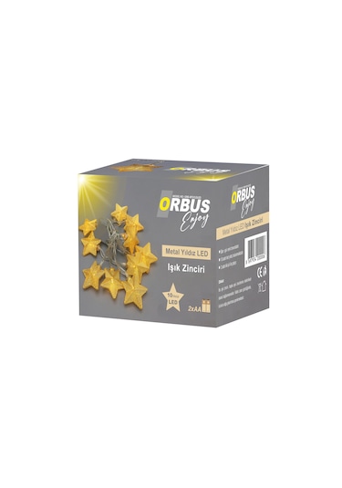 Orbus Metal Yıldız Led Şerit Işık Zinciri 1.55 Metre