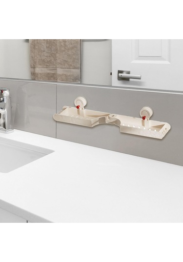 Suntek Banyo Rafı Matkapsız Zarif Düzenleyici Daire Tuvalet Yurt Beyaz
