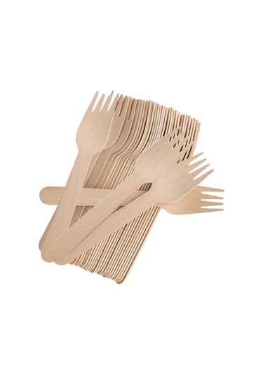 Kangvka 100 Adet Gıda Seviyesi Ahşap Çatal Seti, Çevre Dostu Ve Geri Dönüştürülebilir Ahşap Besteği Ahşap