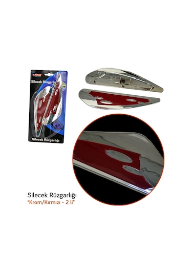 Carub Silecek Rüzgarlığı Krom-Kırmızı 2 Li Br1400303