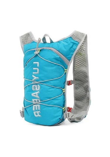 Tongxida Deniz Mavi Nilon Spor Sırt Çantası, Yansıtıcı Detaylı, Su Bladder Uyumlu, Bisiklet Ve Koşu İçin, Omuz Askılı Cep Tele Açık Mavi