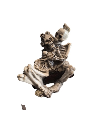 Gotik Dekorasyon Aşık İskelet Çift Biblo Heykeli Romantik Temalı Rock Dekor Objesi 1