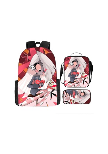 Öğrenci Sırt Çantası Karikatür Sırt Çantası Üç Parçalı Sırt Çantası Omuz Çantası Kalem Kutusu Çanta, 42x29x16cm Bag8 42x29x16cm Siyah