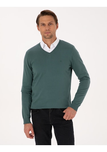 Pierre Cardin Erkek Yeşil Kazak /triko 50314190-vr054 Yeşil