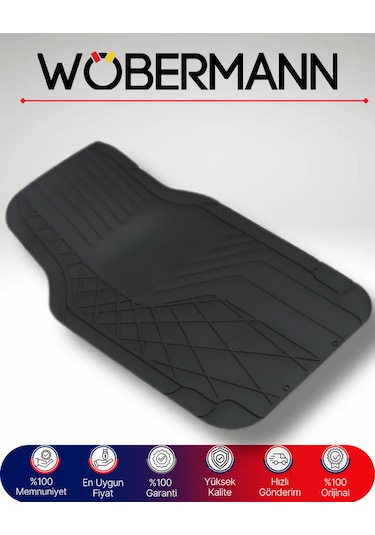 Wöbermann Universal Oto Paspas Kaymaz Tabanlı, Koku Yapmayan, Esnek Ve Dayanıklı Tüm Araçlara Uyumlu