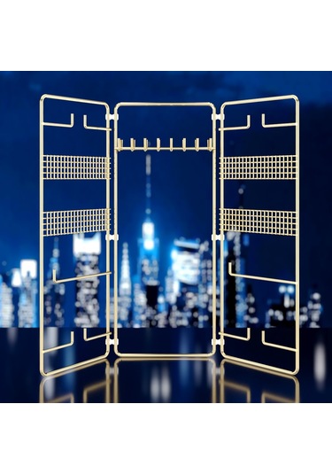 TEKNOTEL TAKI AKSESUAR STANDI DEKORATİF ORGANİZER GOLD EG210