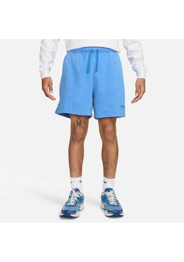 Club Fleece Short Fine 2.0 Bol Kesim Mavi Erkek Şort Mavi