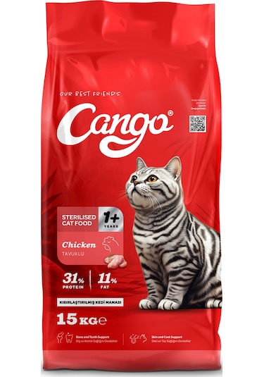 Cango Kısırlaştırılmış Steril Kedi Maması Tavuk Etli 15kg