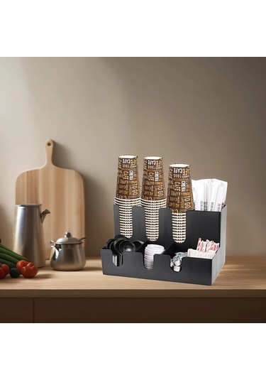 Honeybeeshop Siyah 9 Bölmeli Plastik Bardaklık Dayanıklı Bar Aksesuarları Seti Siyah